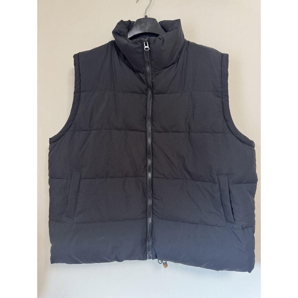 Black Puffer Vest Sleeveless Jacket Size 2XL